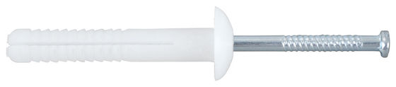 White Nail Nylon Wall Anchor Round Head Low Profile Finish 5MM X 25MM