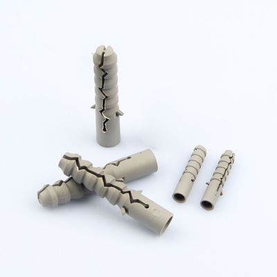 Gray Plastic Screw Plugs For Concrete Blocks Fastening PE Material