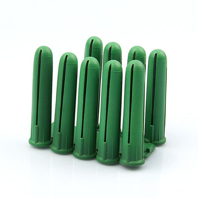 Enlaces de anclaje de pared de plástico verde enchufes HDPE 10MM X 50MM Tamaño
