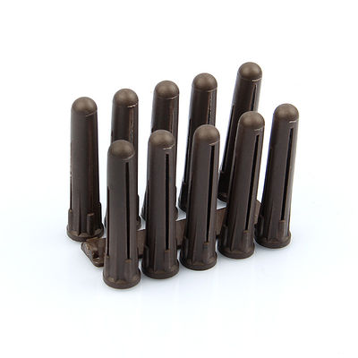 Bloques de pared de plástico HDPE, fijaciones, color marrón 7 mm x 40 mm
