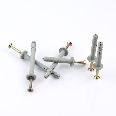 Concrete Metal Screw In Wall Plugs Mushroom Head Type Grey Color